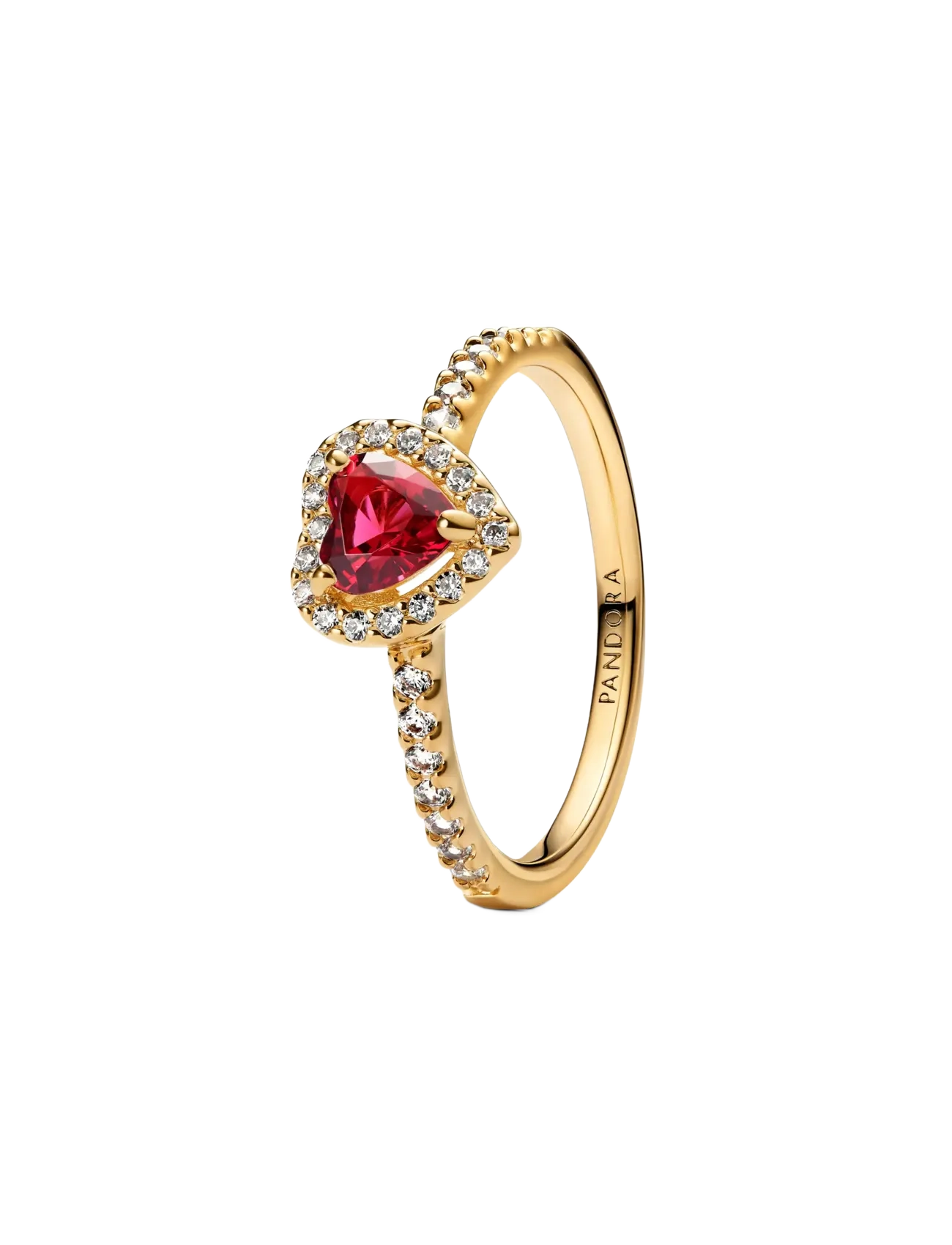 Pandora Heart 14k gold-plated ring with - Accessories - RED / red