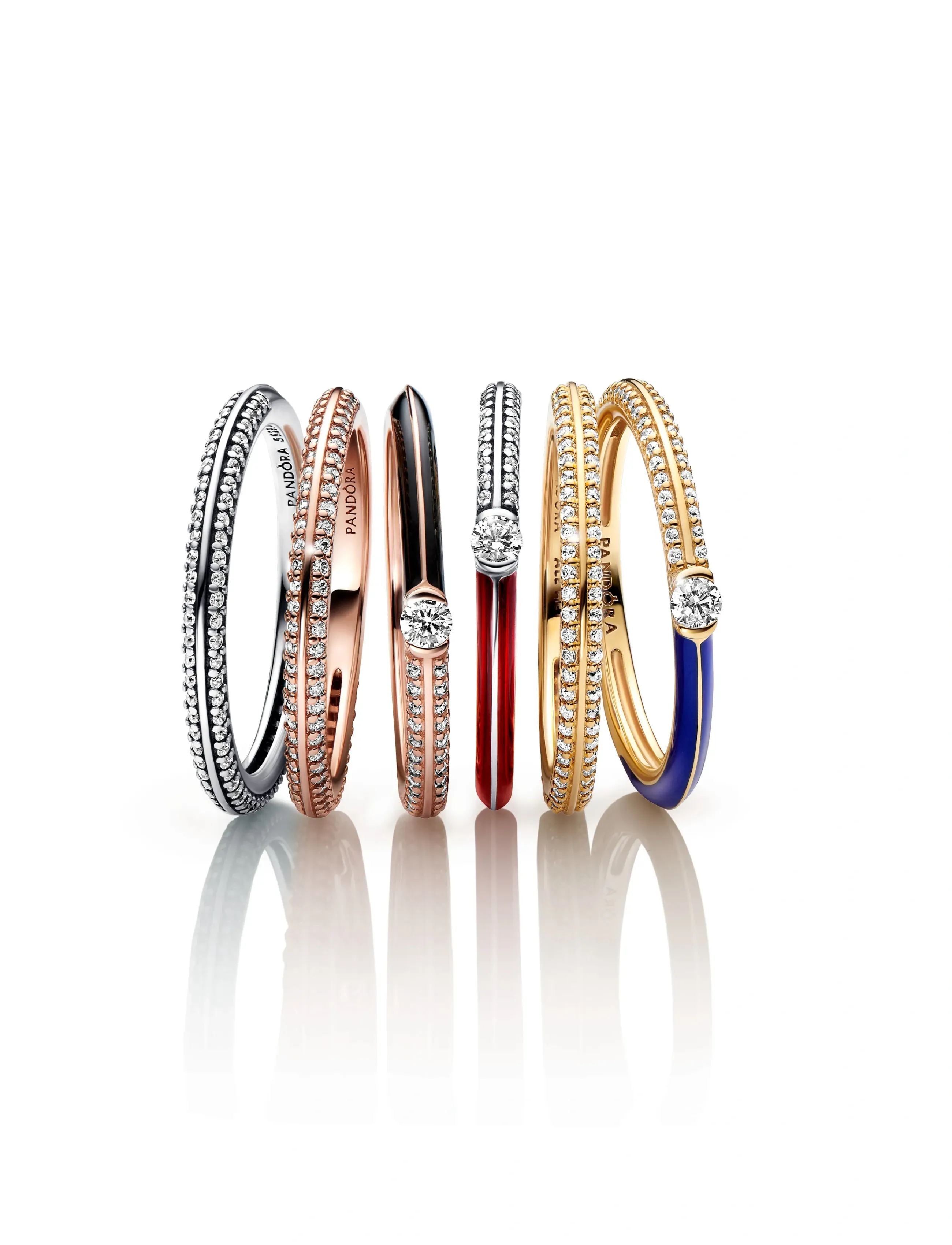Pandora - 14k Gold-plated ring with clear cubic zirconia - ringen - clear - 2