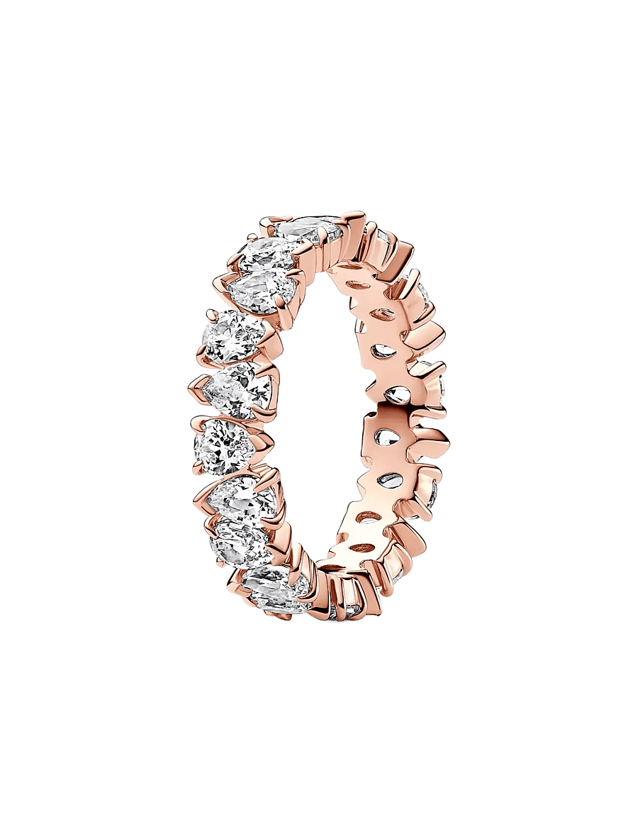 Pandora - 14k Rose gold-plated ring with - ringe - clear - 1