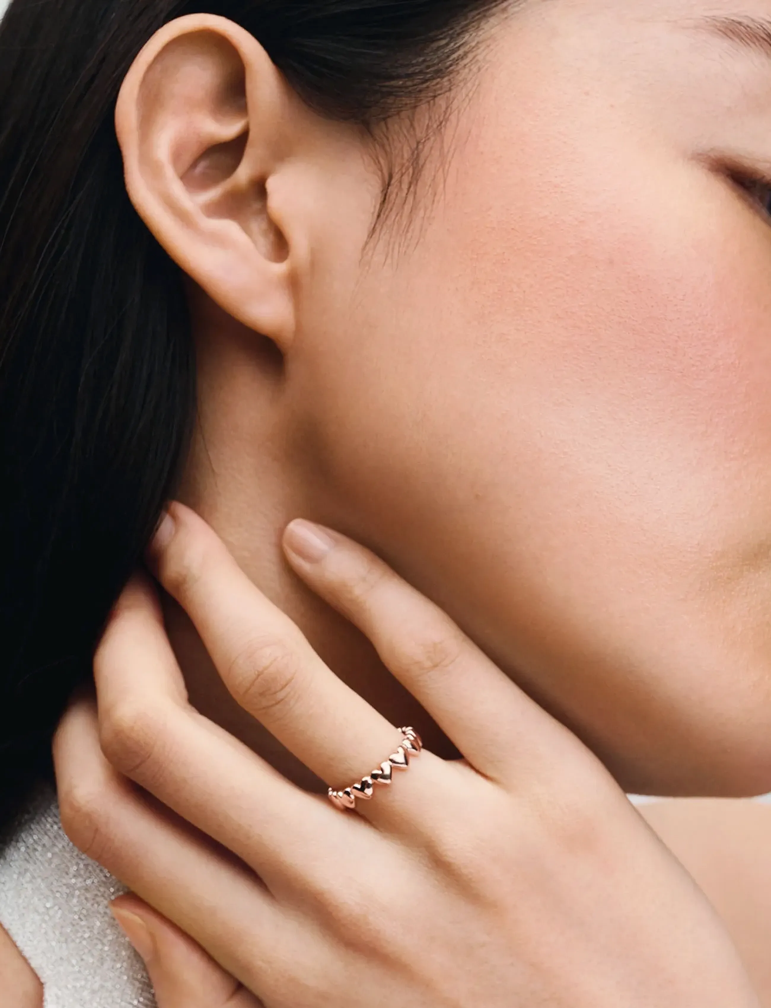 Pandora Hearts 14K Rose Gold-Plated Ring, 50, Pink, Smykker > Ringe, Dame