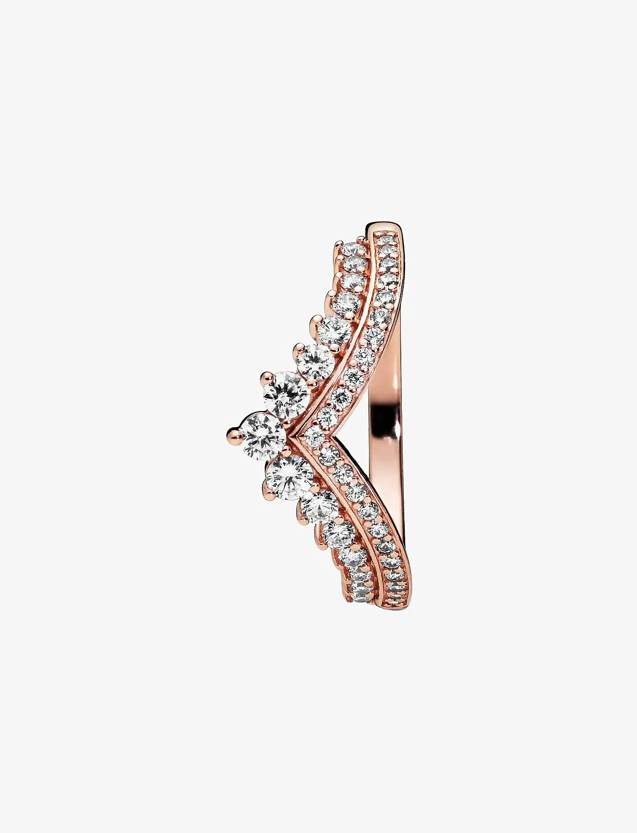 Pandora - Tiara wishbone 14k rose gold-plated ring with clear cubic zirconia - ringe - clear - 2