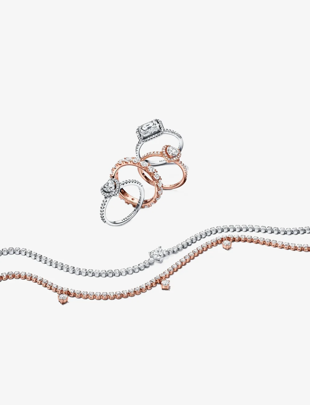 Pandora - Heart 14k rose gold-plated ring with clear cubic zirconia - sormukset - clear - 3