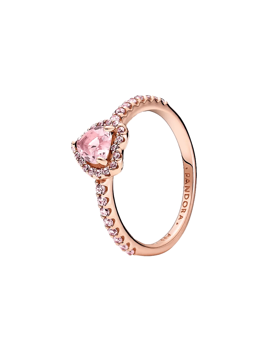 Pandora - Heart 14k rose gold-plated ring - bagues - pink - 0