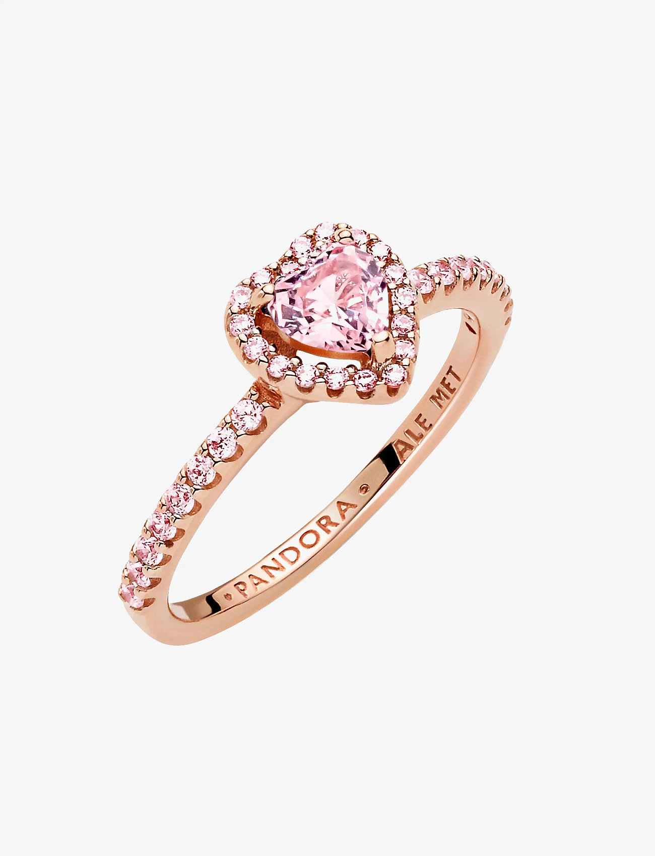 Pandora - Heart 14k rose gold-plated ring with orchid pink crystal and fancy fairy tale pink cubic zirconia - ringar - pink - 1