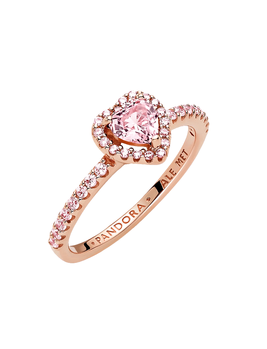 Pandora - Heart 14k rose gold-plated ring - bagues - pink - 1