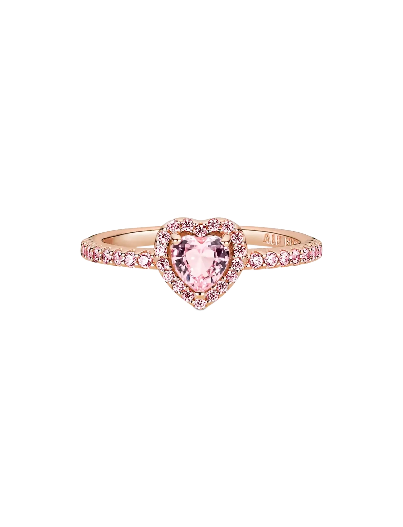 Pandora - Heart 14k rose gold-plated ring with orchid pink crystal and fancy fairy tale pink cubic zirconia - ringe - pink - 2