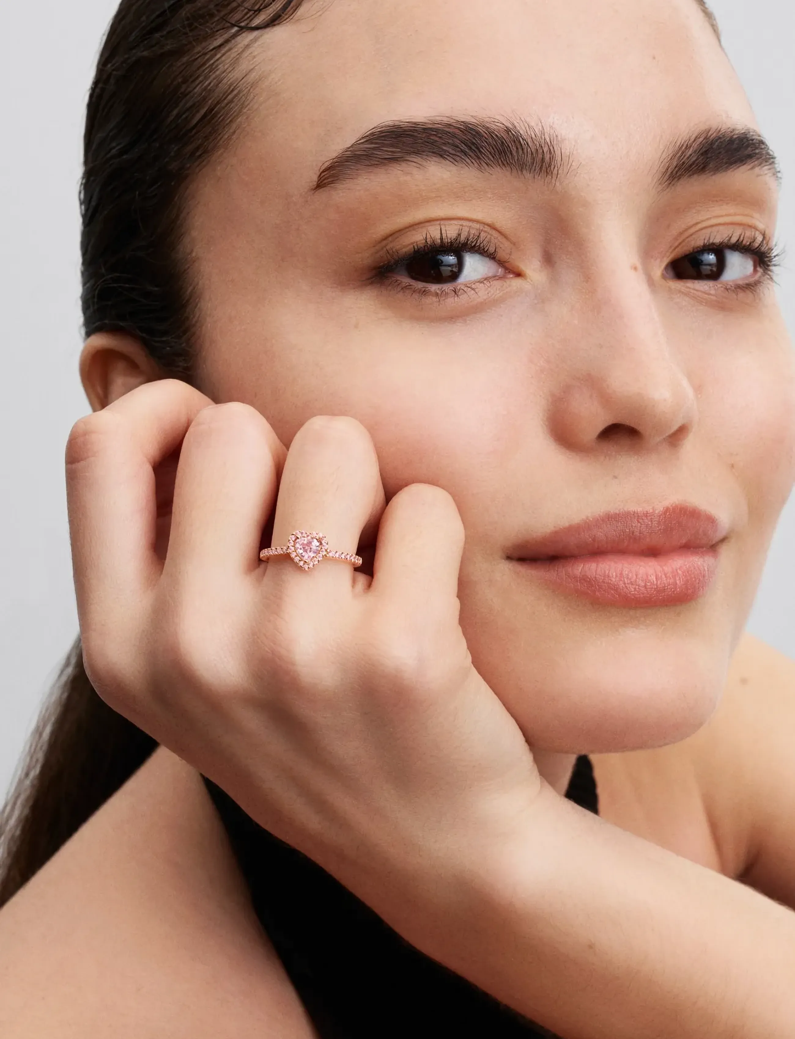 Heart 14K Rose Gold-Plated Ring