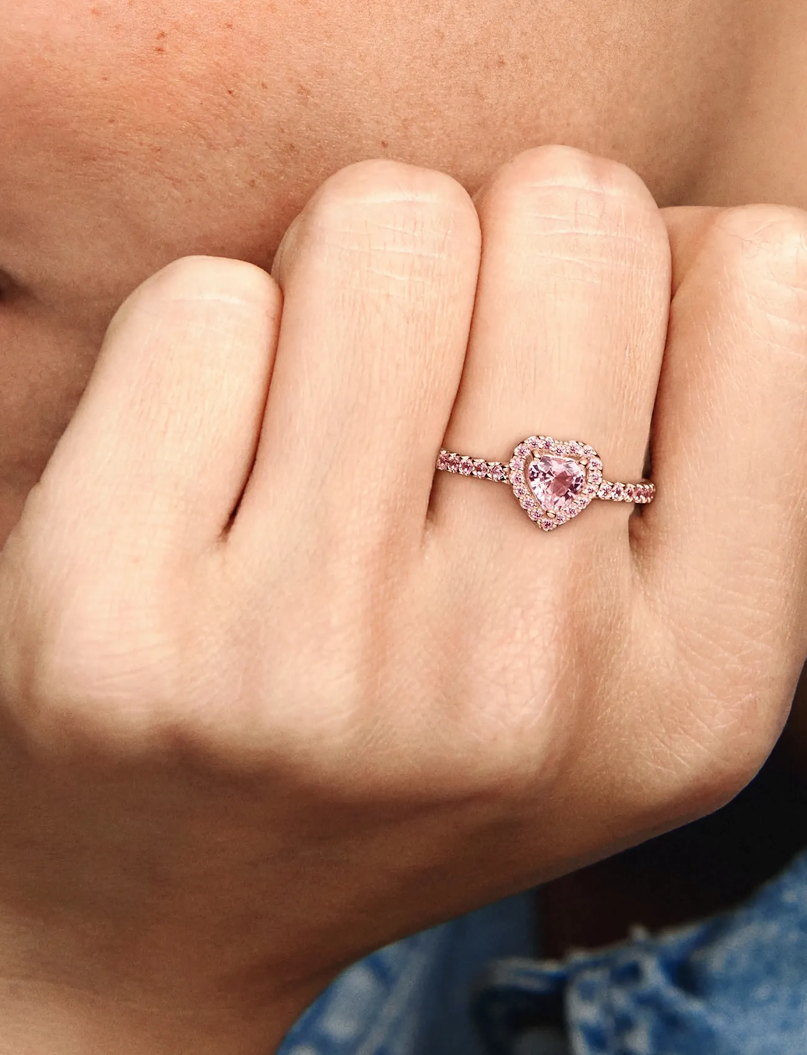 Pandora - Heart 14k rose gold-plated ring - bagues - pink - 3