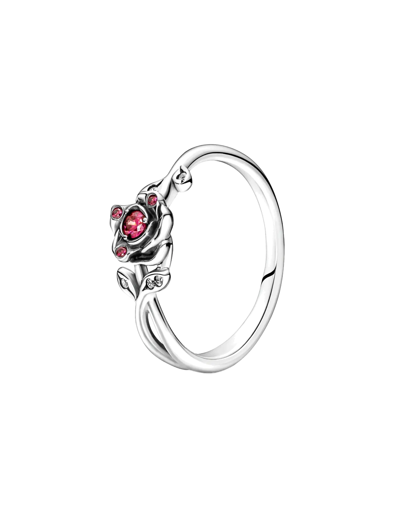 Pandora Disney Beauty and the Beast rose sterling silver ring with red and clear cubic zirconia - Samarbejder - RED / red