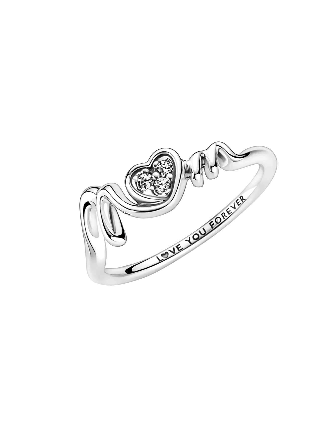 Pandora Mom Sterling Silver Ring With Clear Cubic Zirconia, 54, Jewellery, Silber - Rings, Frauen