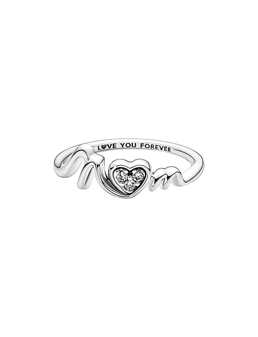 Pandora - Mom sterling silver ring with clear cubic zirconia - bagues - clear - 1