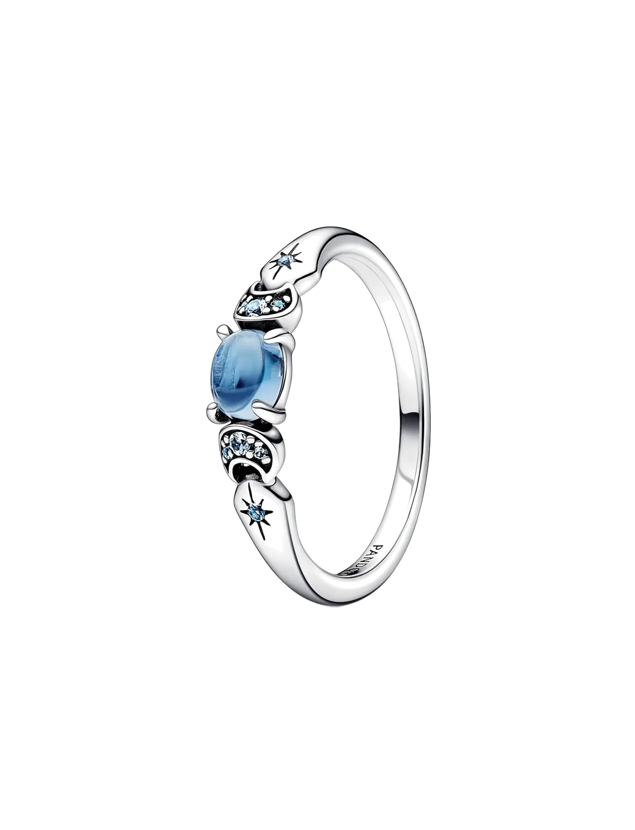 Pandora Disney Aladdin Jasmine sterling silver ring with icy blue crystal and moonlight blue crystal - Samarbejder - BLUE / blue
