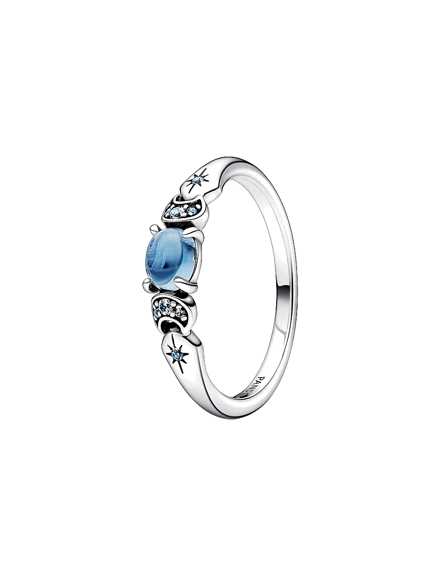 Pandora - Disney Aladdin Jasmine sterling silver ring with icy blue crystal and moonlight blue crystal - bagues - blue - 1