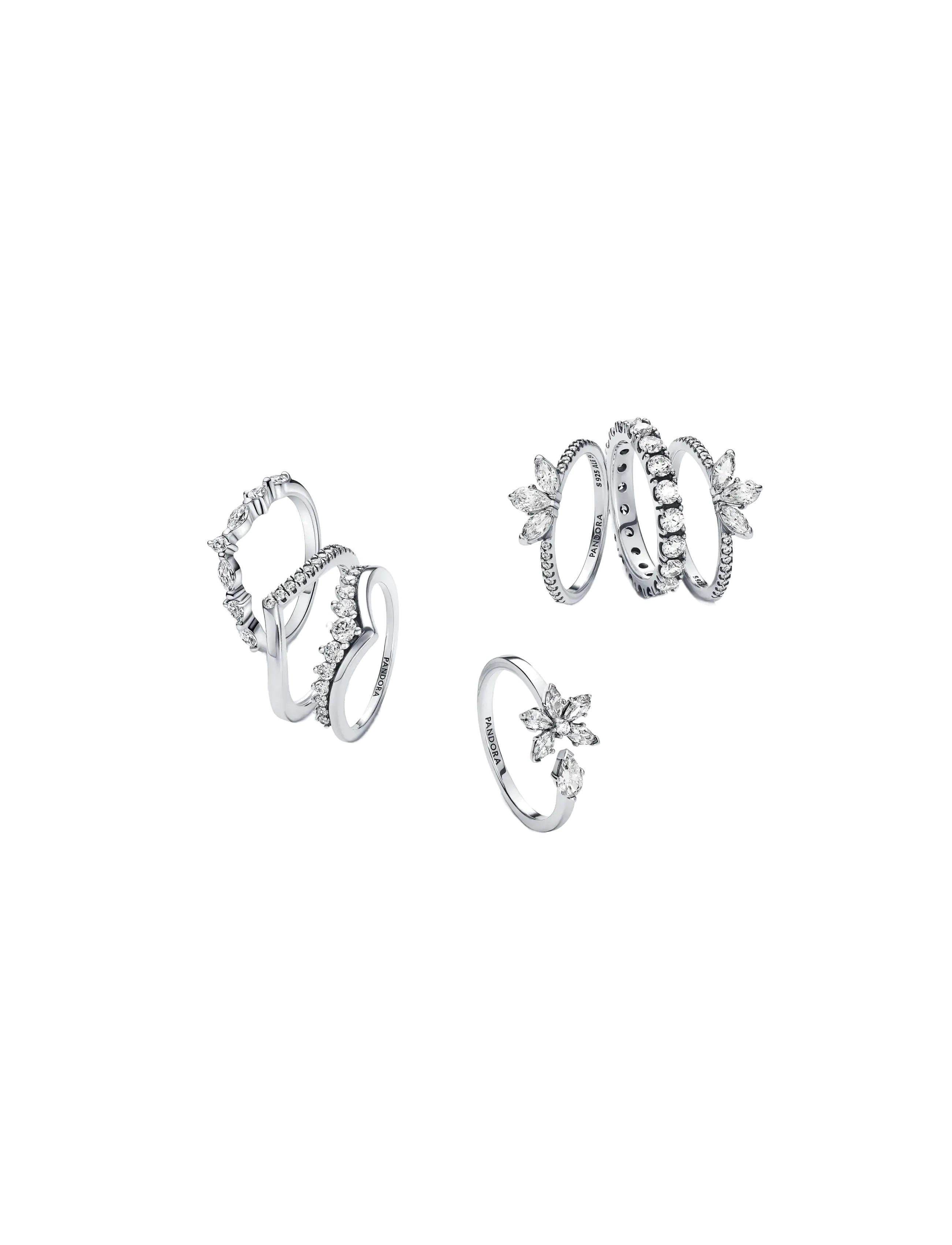Pandora - Wishbone sterling silver ring with clear cubic zirconia - ringe - clear - 2