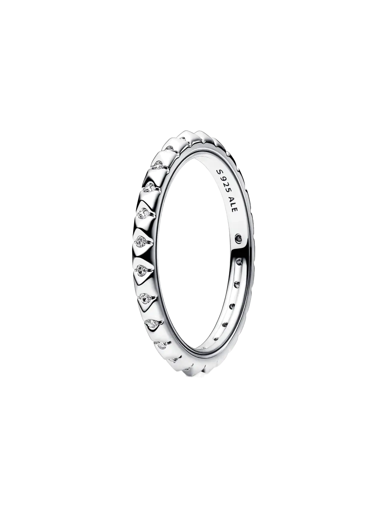 Pandora Sterling silver pyramid studded ring with clear cubic zirconia - Pandora - CLEAR / undefined