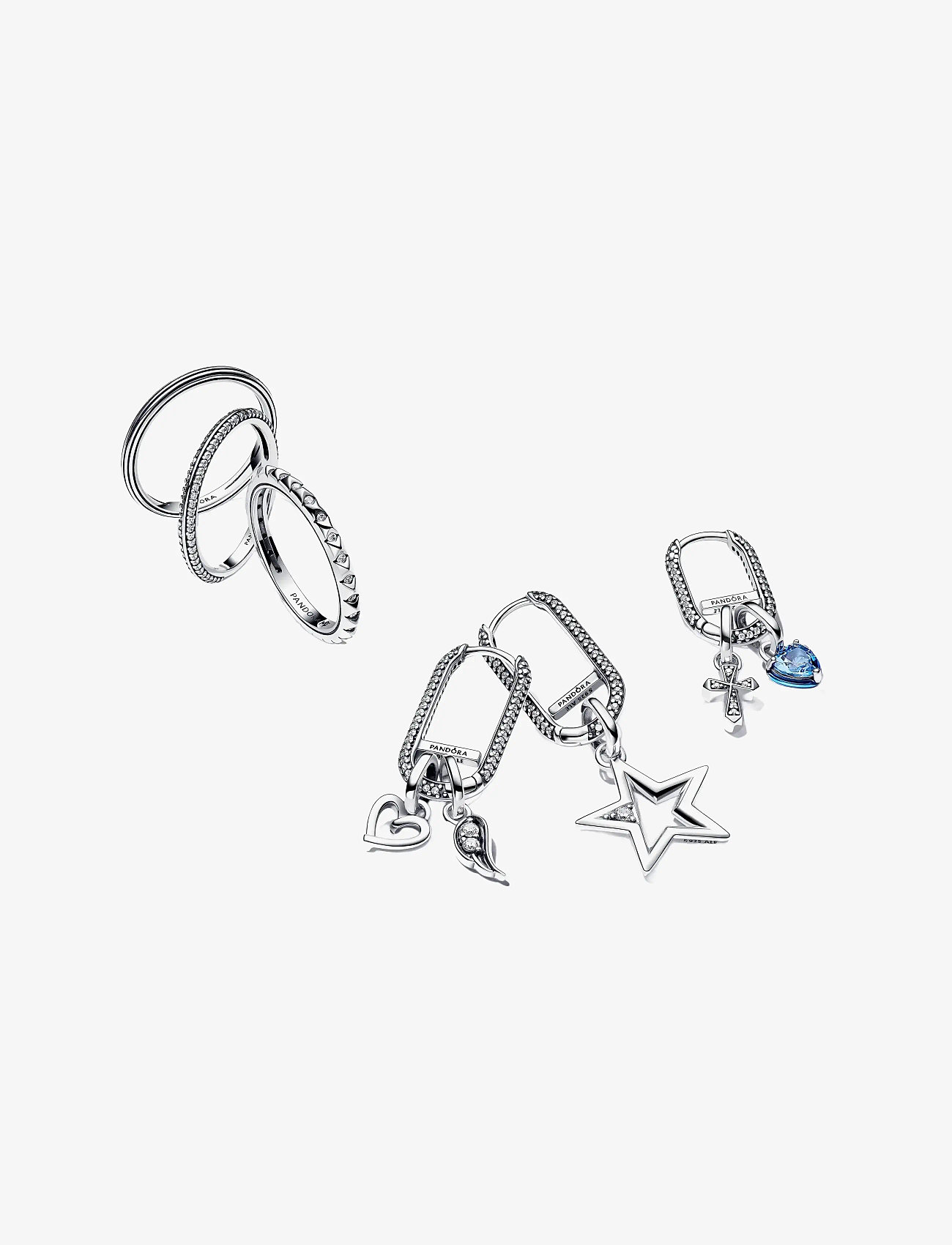 Pandora - Sterling silver pyramid studded ring with clear cubic zirconia - rings - clear - 2