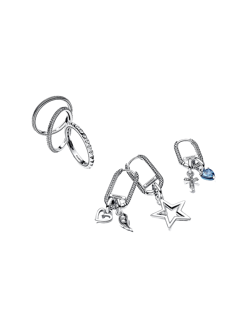 Pandora - Sterling silver pyramid studded ring with clear cubic zirconia - rings - clear - 2
