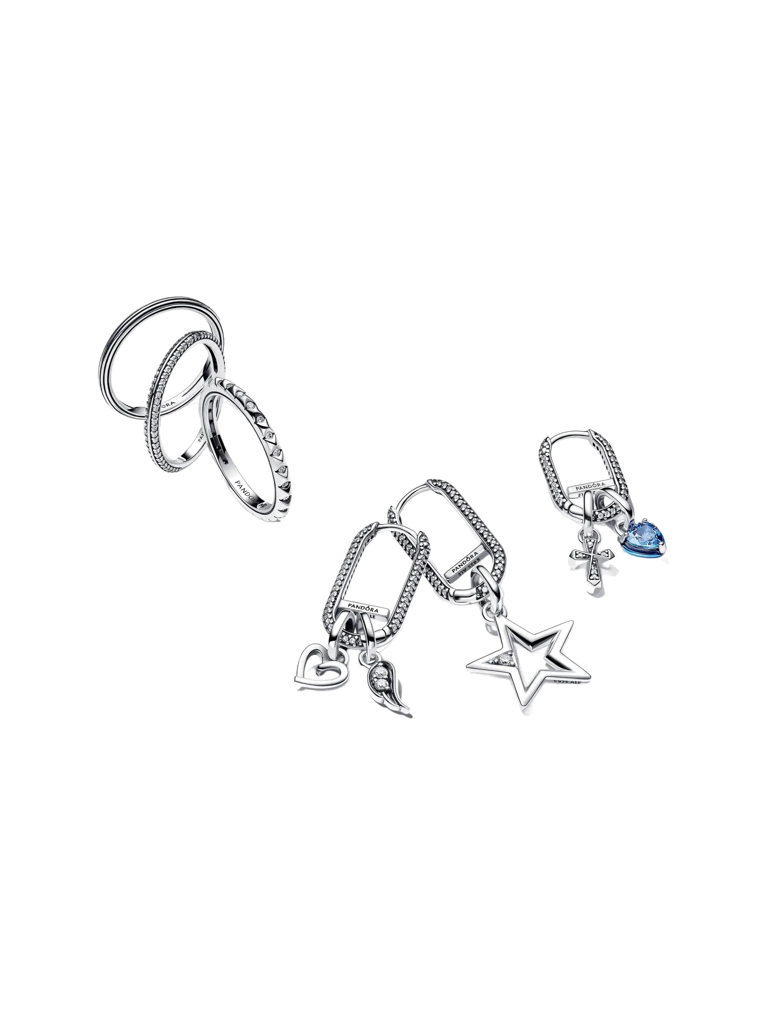 Pandora - Sterling silver pyramid studded ring with clear cubic zirconia - ringe - clear - 2