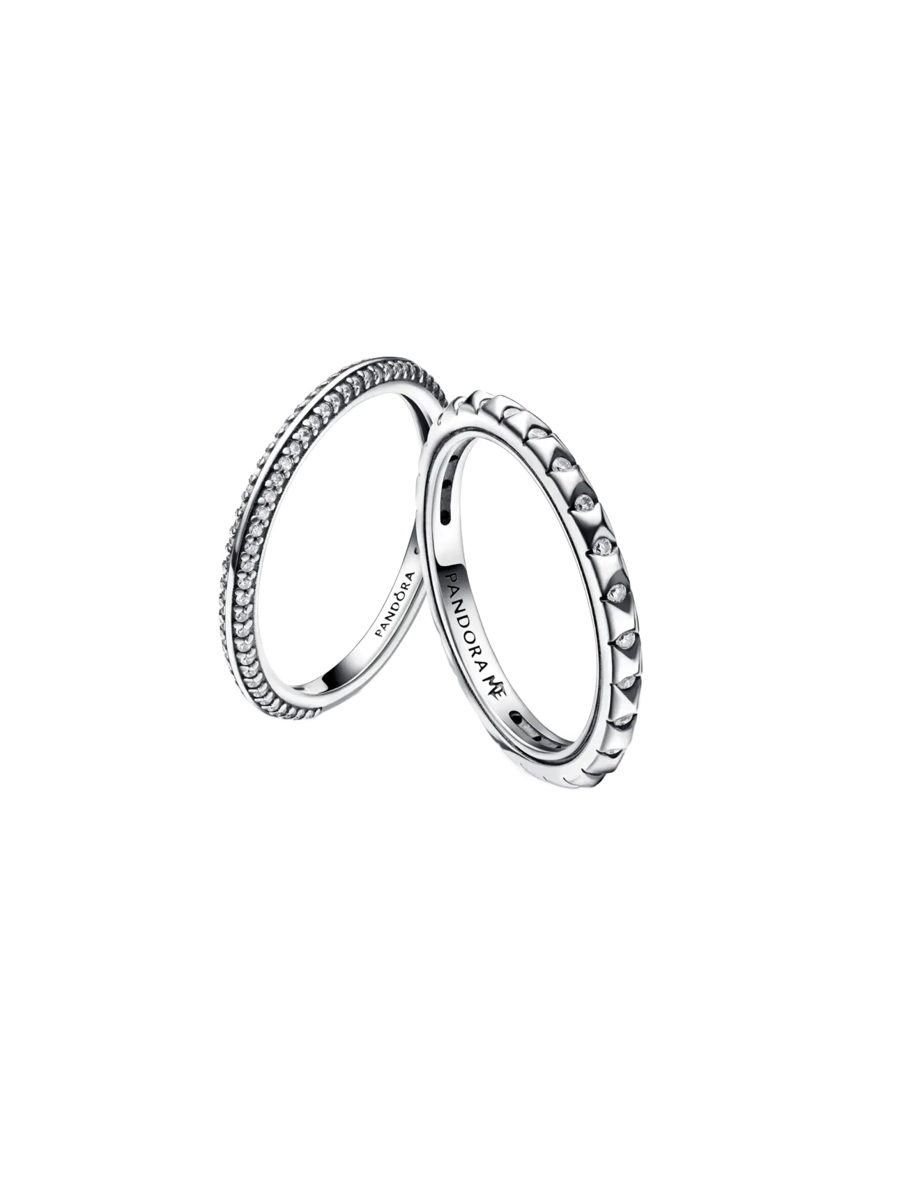 Pandora - Sterling silver pyramid studded ring with clear cubic zirconia - ringe - clear - 4