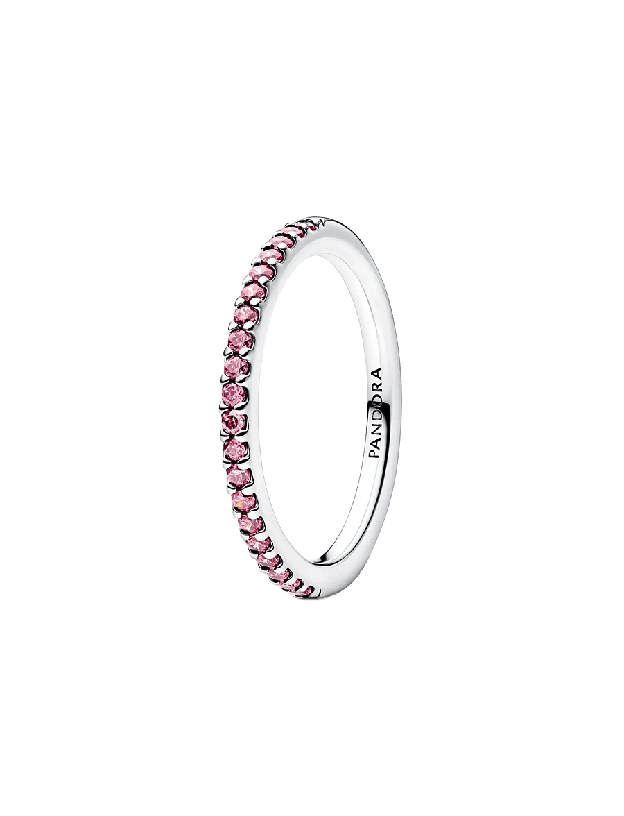 Pandora - Sparkling Pink Band Ring - rings - pink - 1