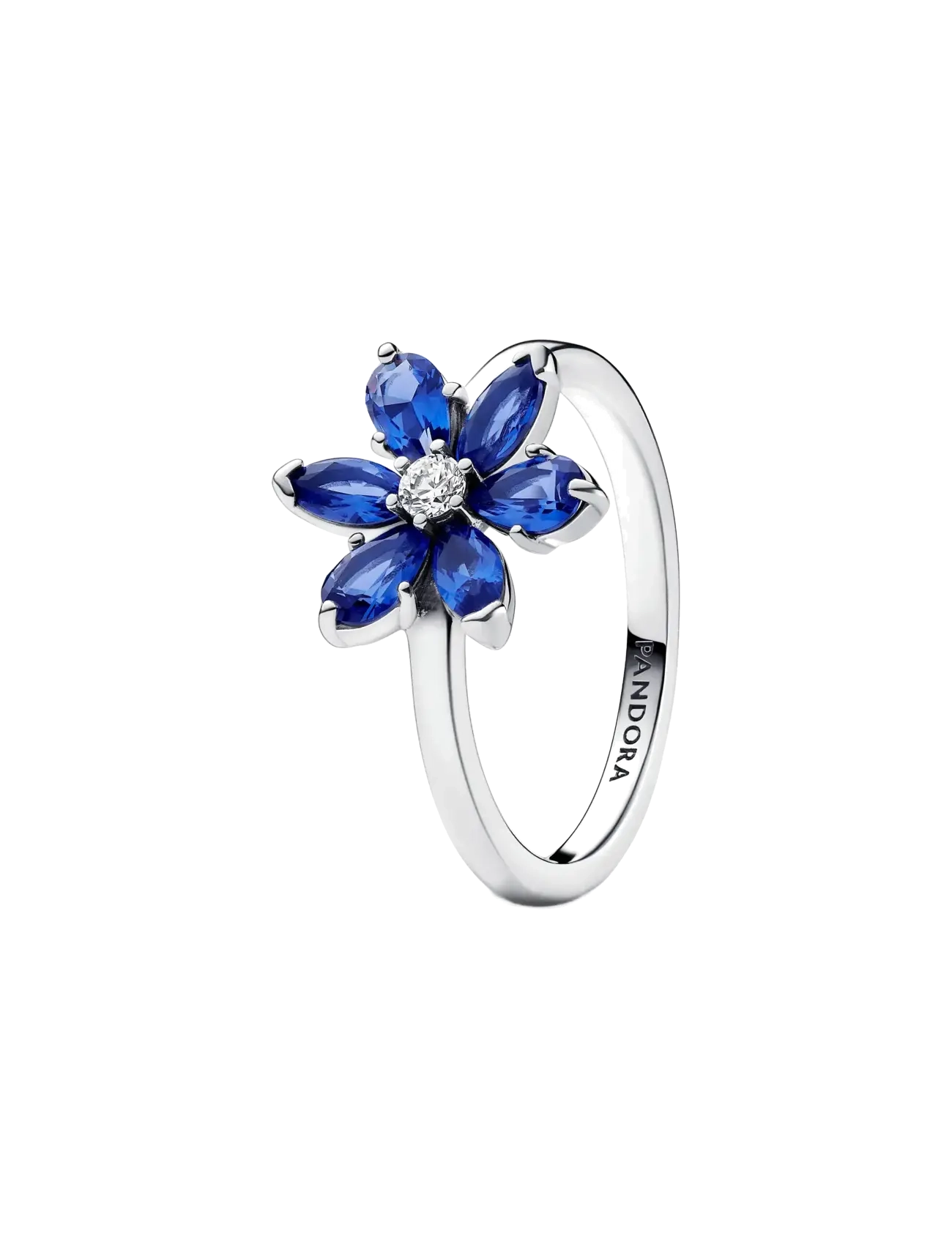 Pandora Herbarium cluster sterling silver ring with princess blue crystal and clear cubic zirconia - Festtøj - BLUE / blue