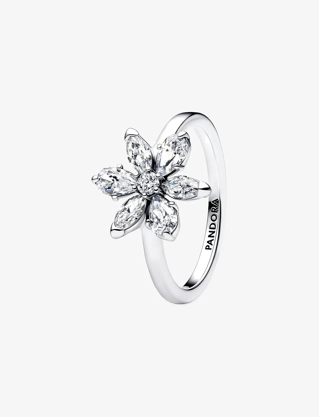 Pandora - Herbarium Sparkling Flower Cocktail Ring - rings - clear - 1