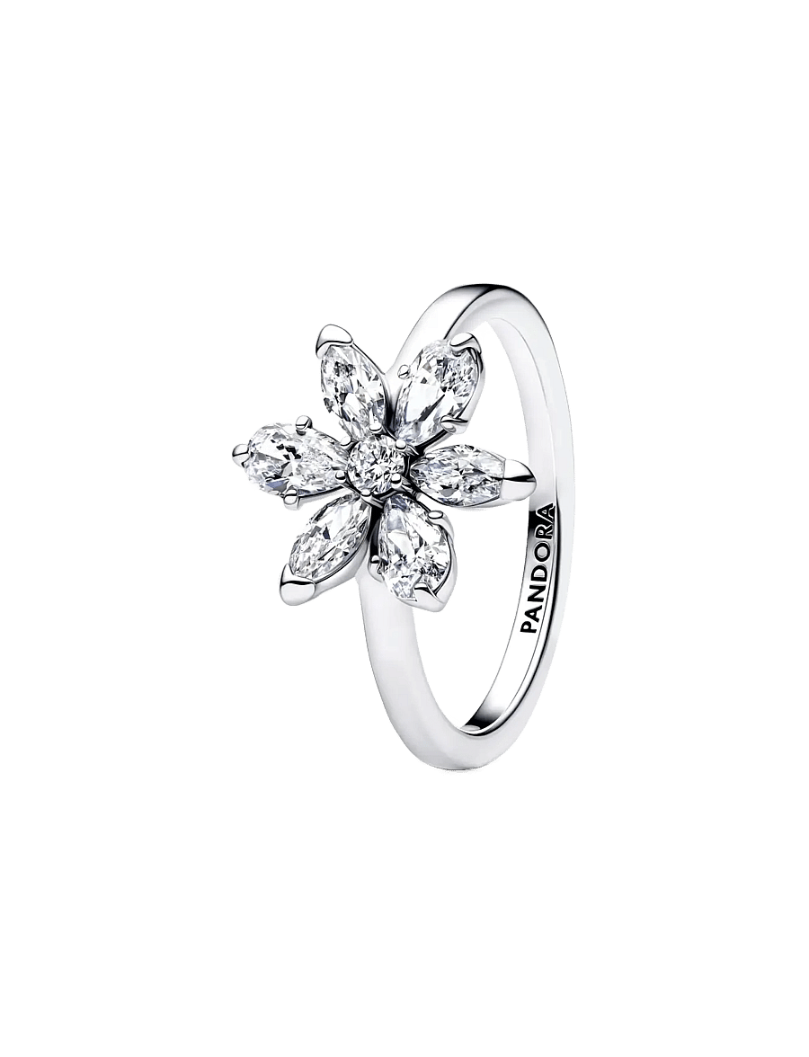 Pandora - Herbarium Sparkling Flower Cocktail Ring - ringe - clear - 1