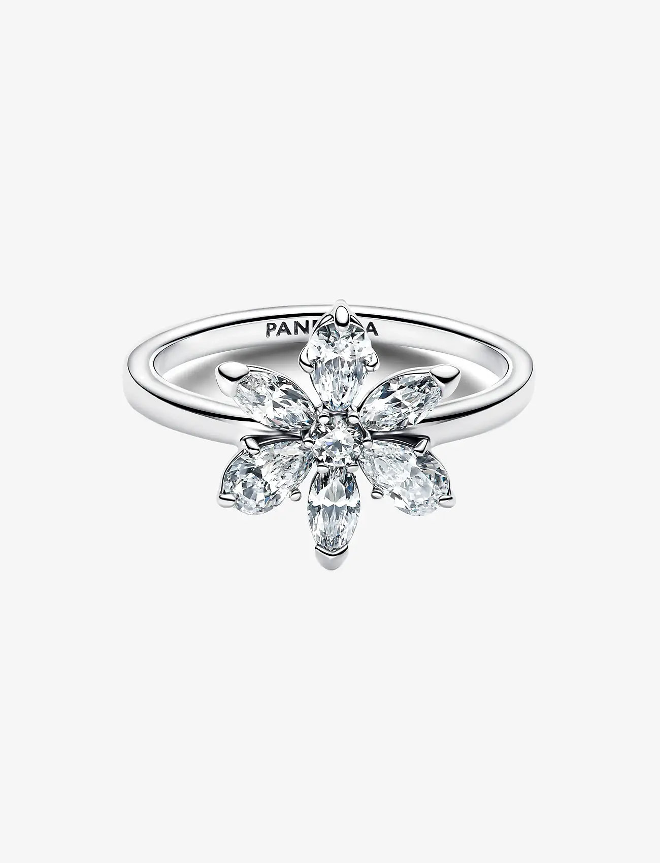 Pandora - Herbarium Sparkling Flower Cocktail Ring - rings - clear - 2