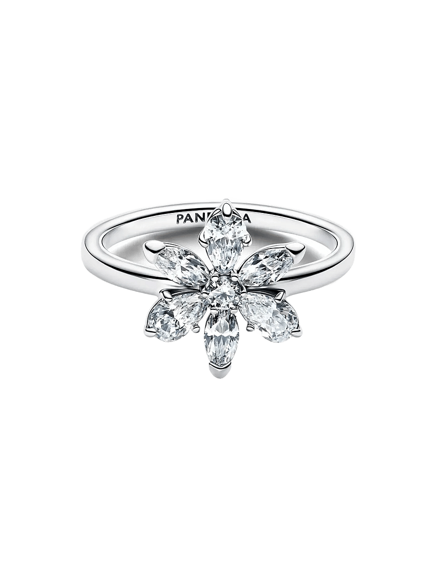 Pandora - Herbarium Sparkling Flower Cocktail Ring - ringe - clear - 2