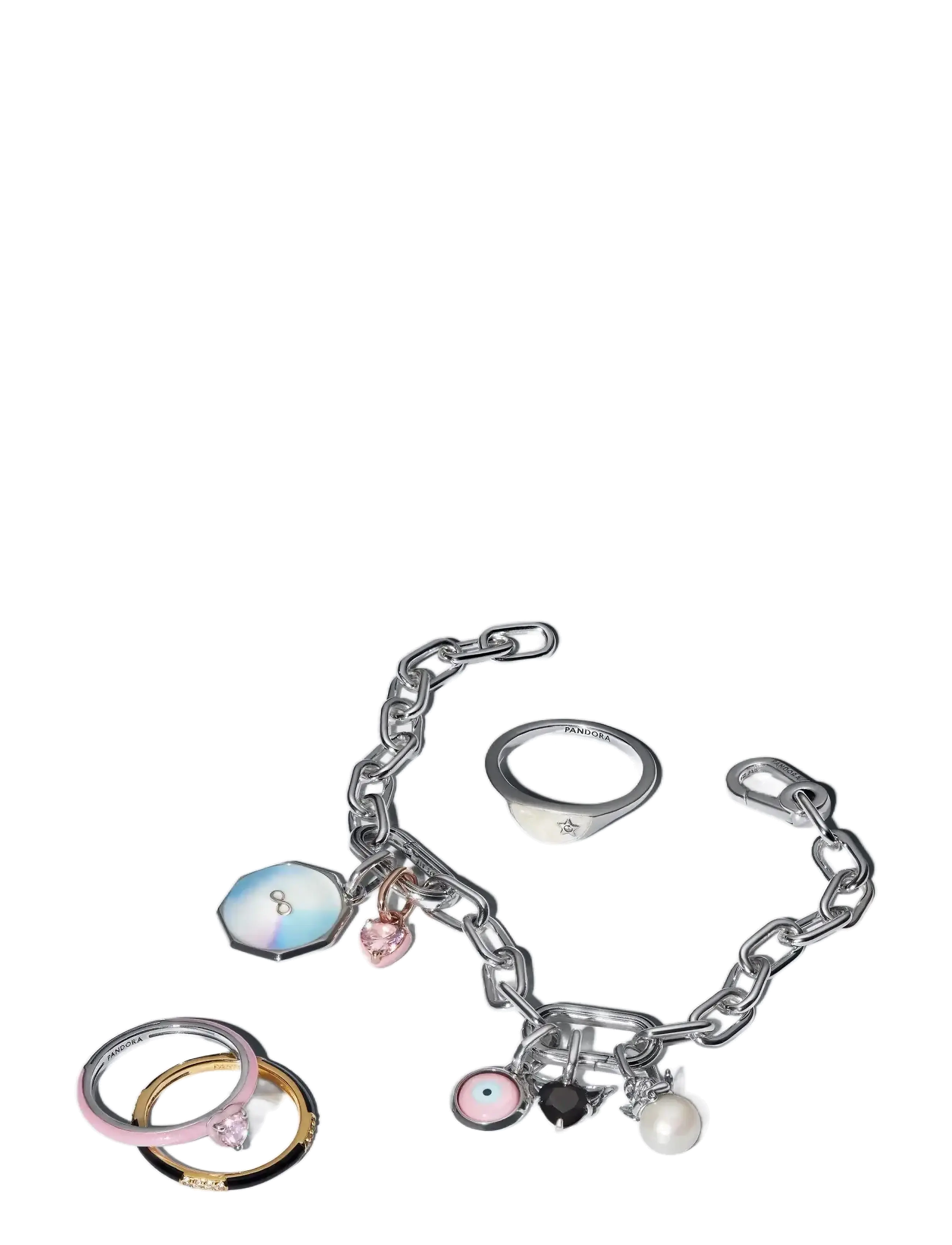 Pandora - Heart sterling silver ring with orchid pink crystal and glittery pink enamel - bagues - pink - 2