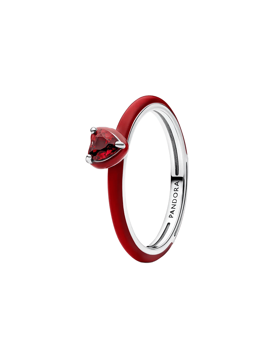 Pandora - Red Chakra Heart Ring - ringe - red - 1