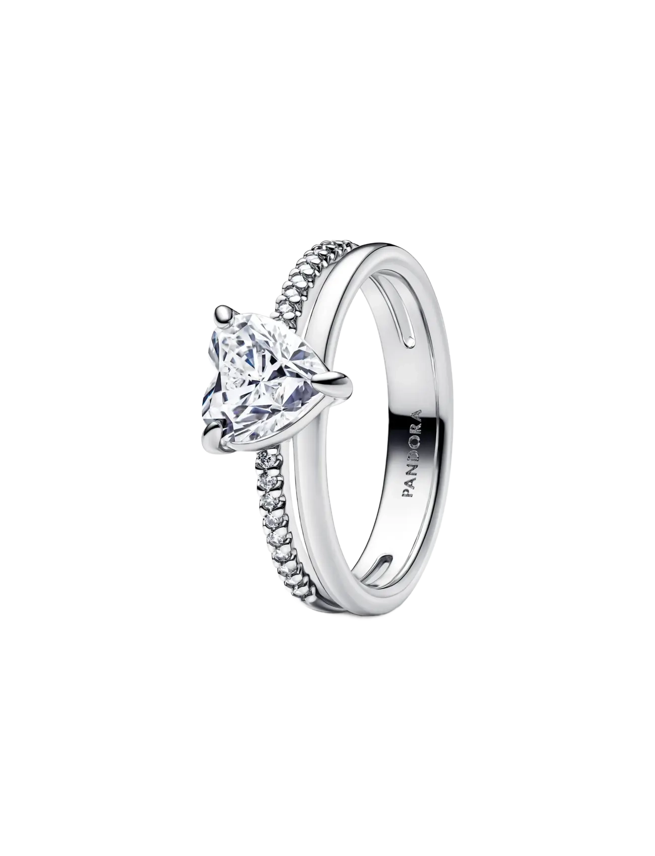 Pandora Heart sterling silver ring with clear cubic zirconia - Asusteet - CLEAR / undefined