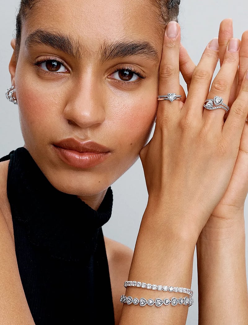 Pandora - Heart sterling silver ring with clear cubic zirconia - ringe - clear - 2