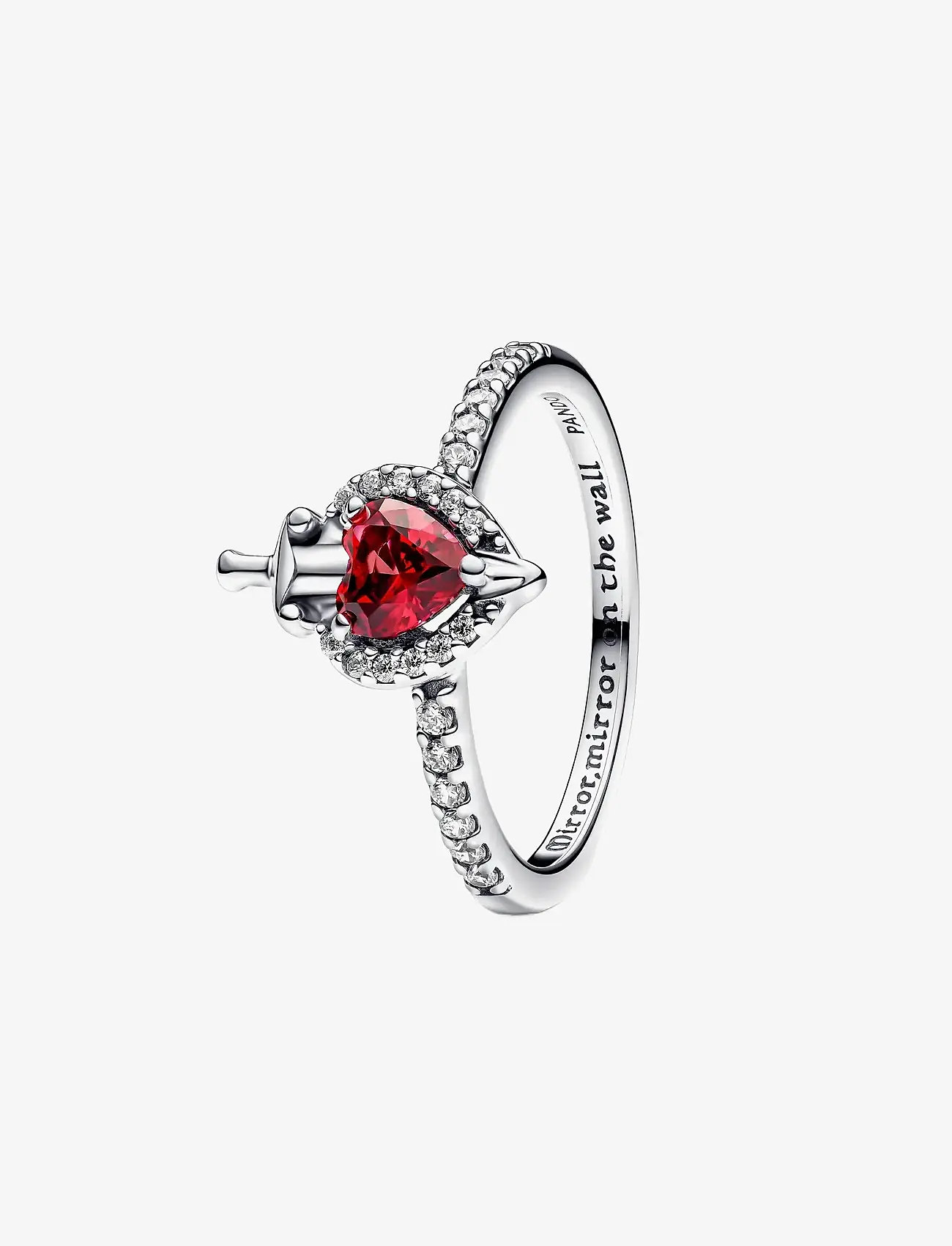 Pandora - Disney Villains Evil Queen sterling silver ring with fuchsia rose crystal and clear cubic zirconia - ringe - red - 1