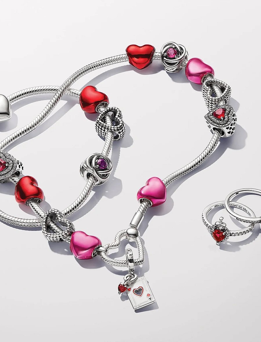 Pandora - Disney Villains Evil Queen sterling silver ring with fuchsia rose crystal and clear cubic zirconia - bagues - red - 3