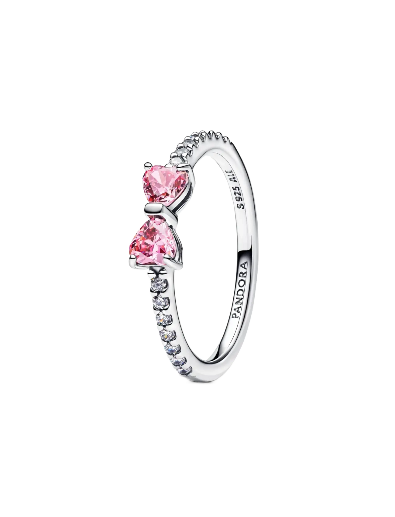 Pandora Bow sterling silver ring with fancy pink and clear cubic zirconia - Accessoires - PINK / pink/rose