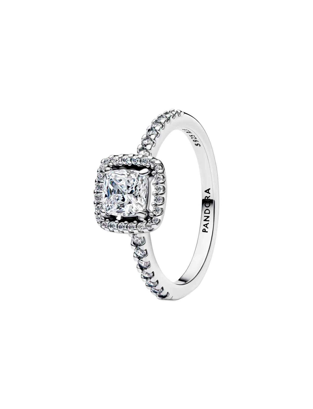 Pandora Sterling silver ring with clear cubic zirconia - Festtøj - CLEAR / undefined