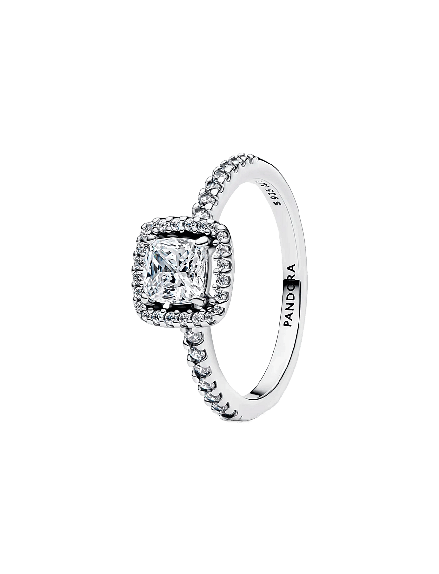 Pandora - Sterling silver ring with clear cubic zirconia - ringar - clear - 1