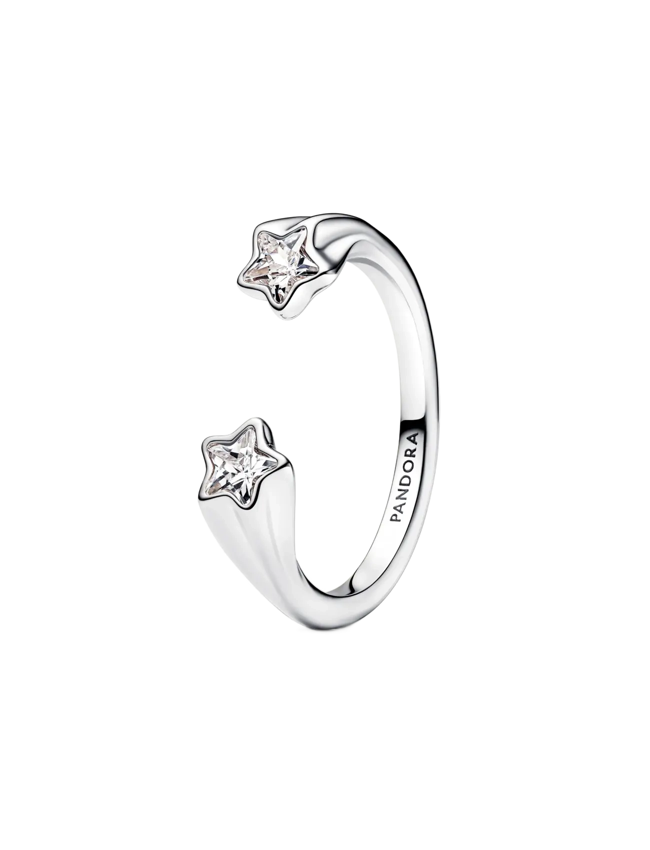 Pandora - Shooting star sterling silver open ring with clear cubic zirconia - ringar - clear - 1