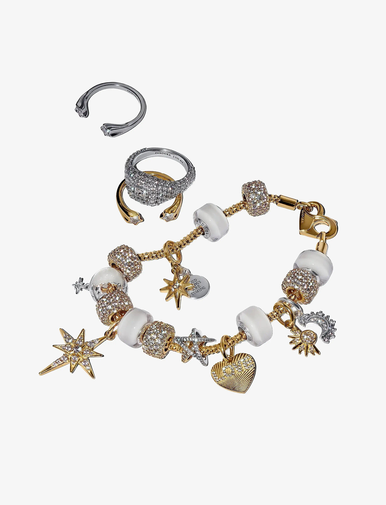 Pandora - Shooting star sterling silver open ring with clear cubic zirconia - ringe - clear - 2