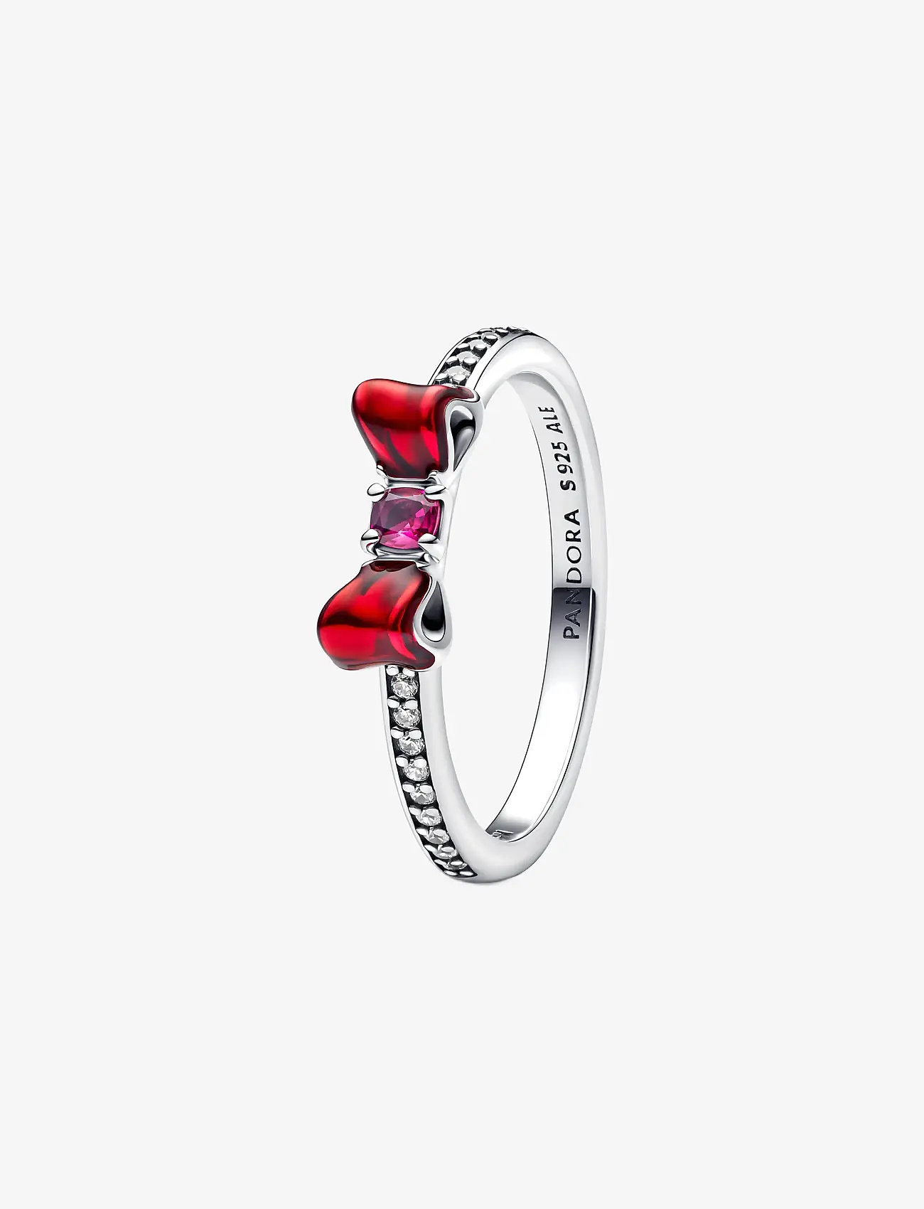 Pandora - Disney Snow White bow sterling silver ring with fuchsia rose crystal, clear cubic zirconia and red e - ringe - red - 1