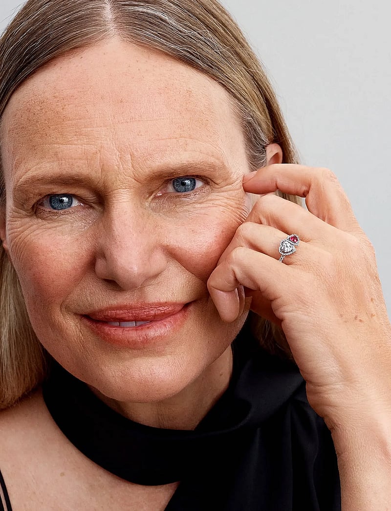 Pandora - Hearts sterling silver ring with cherries jubilee red crystal and clear cubic zirconia - ringe - red - 0