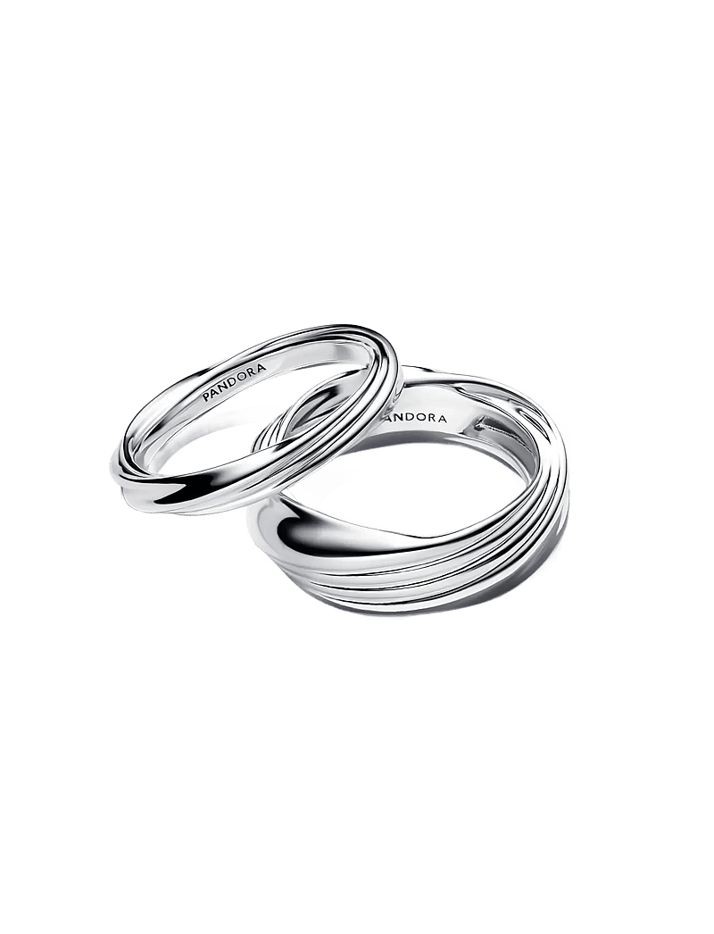Pandora - Twisted sterling silver ring set - ringar - no color - 2