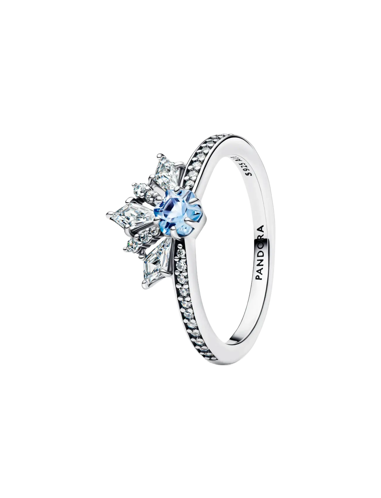 Pandora Disney Frozen Elsa sterling silver ring with water blue crystal and clear cubic zirconia - Samarbejder - BLUE / blue