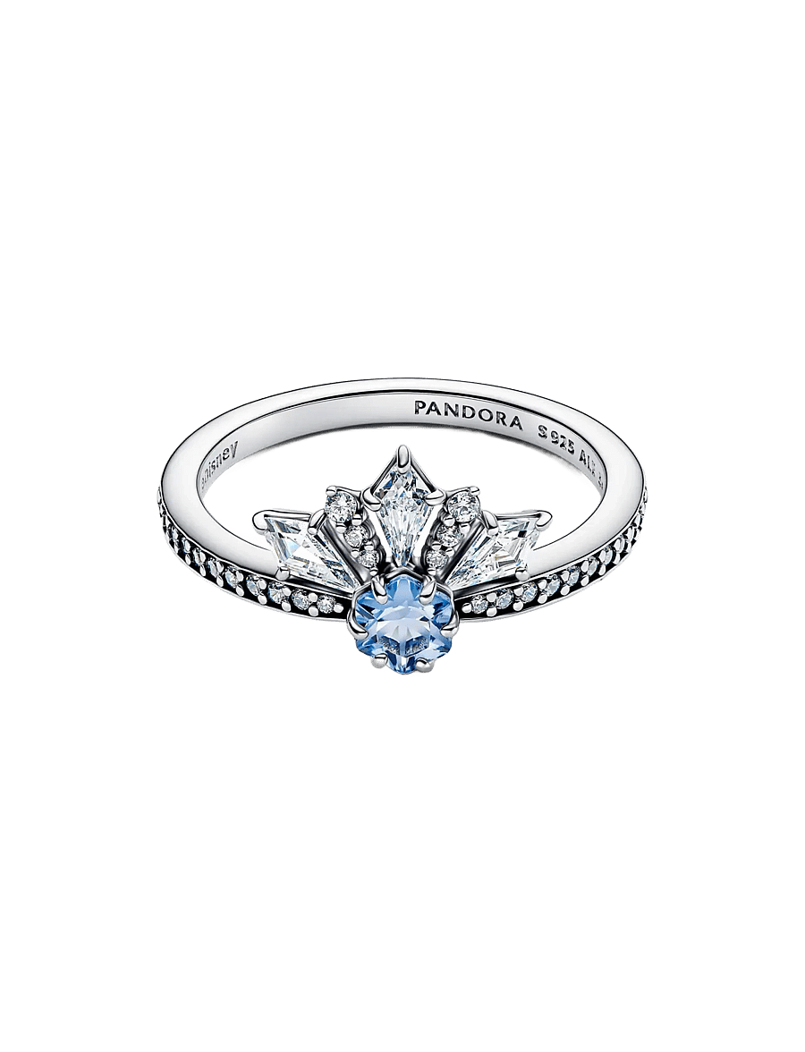 Pandora - Disney Frozen Elsa sterling silver ring with water blue crystal and clear cubic zirconia - rings - blue - 2
