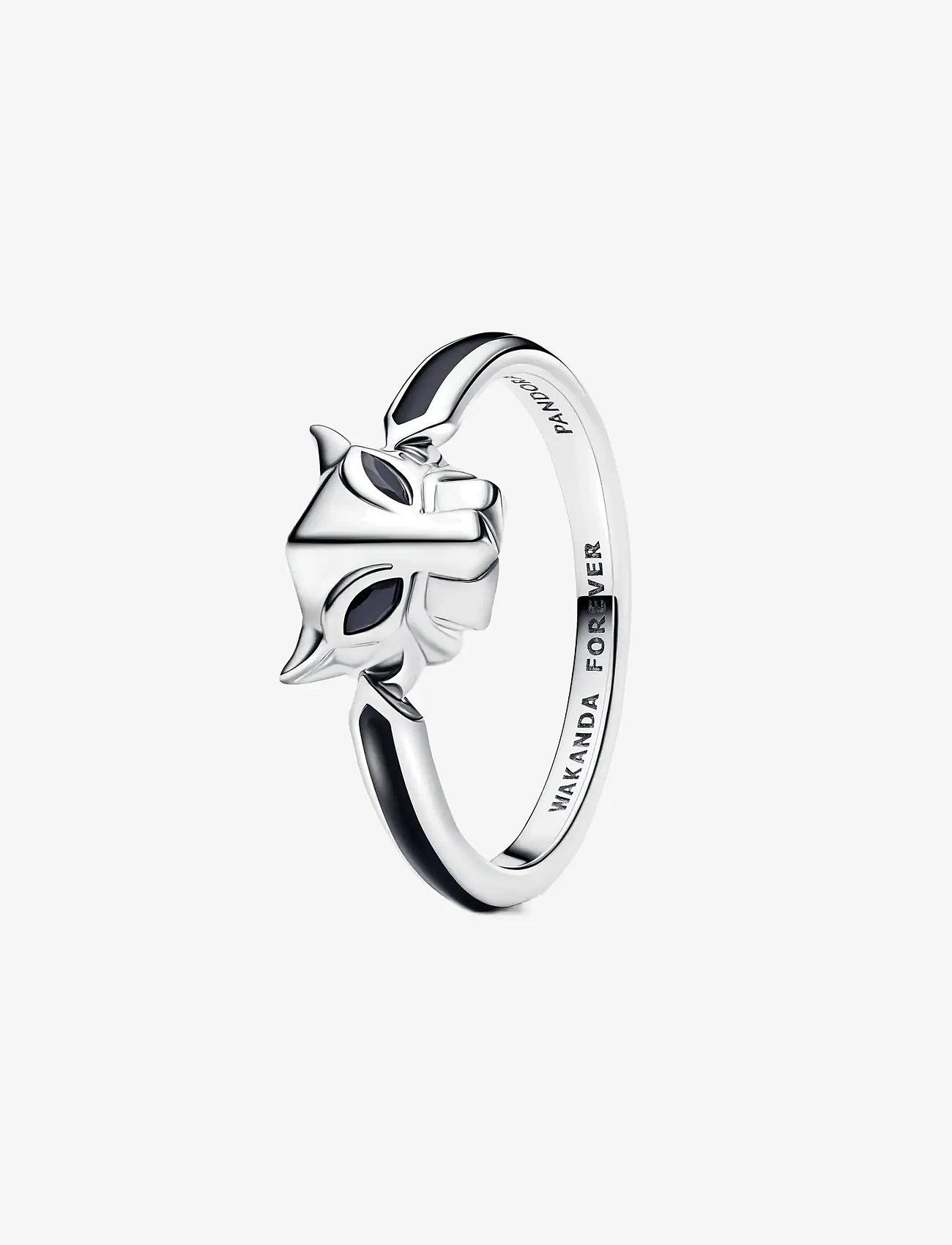 Pandora - Marvel Black Panther sterling silver ring with black crystal and black enamel - ringe - black - 1