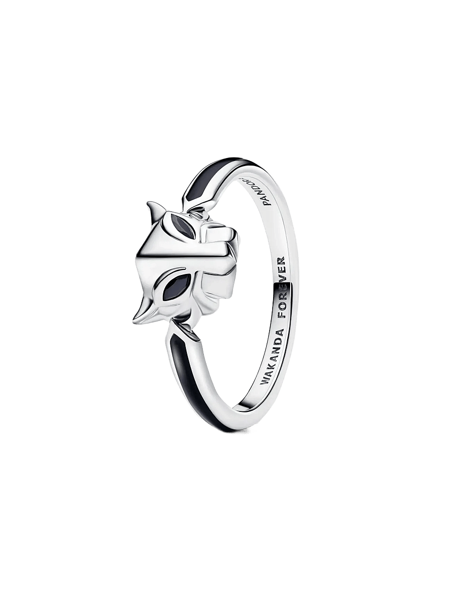 Pandora - Marvel Black Panther sterling silver ring with black crystal and black enamel - ringer - black - 1