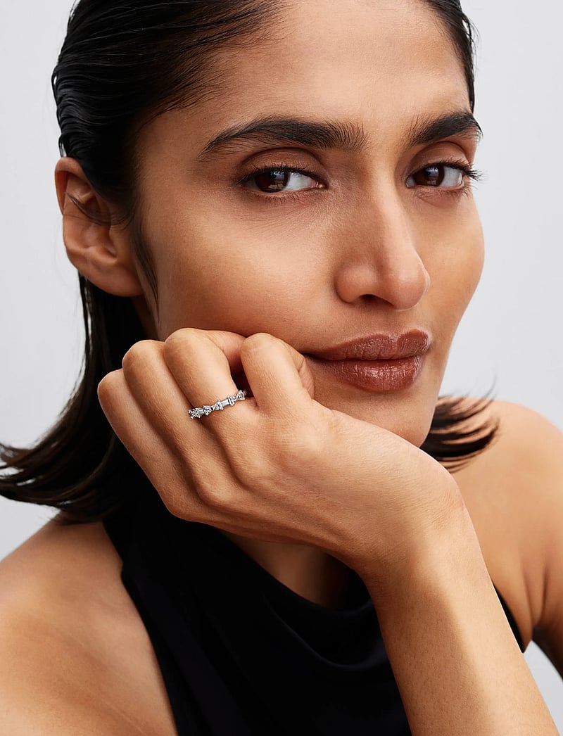 Pandora - Bow sterling silver ring with clear cubic zirconia - ringe - clear - 0