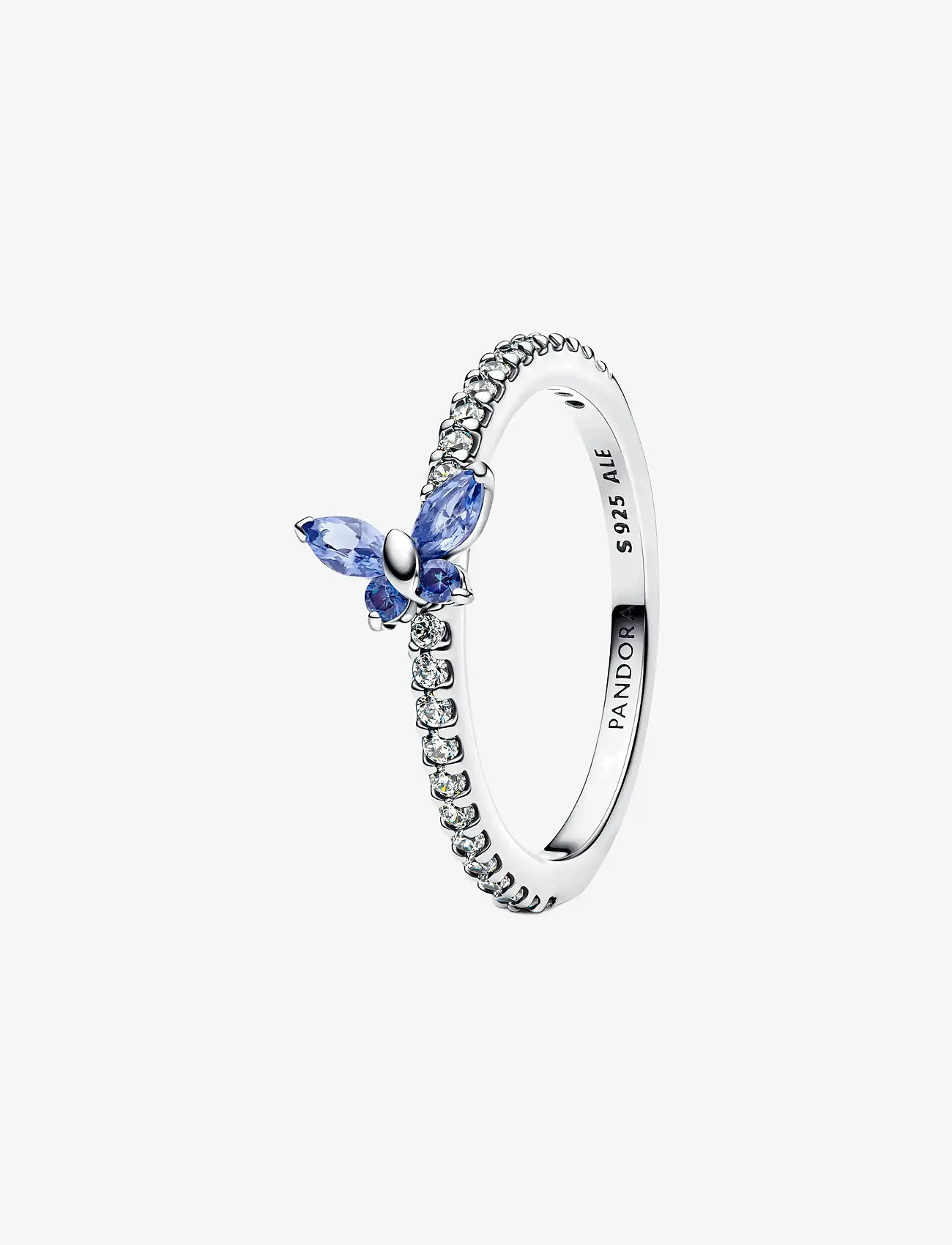 Pandora - Butterfly sterling silver ring with cornflower blue crystal and clear cubic zirconia - rings - blue - 1