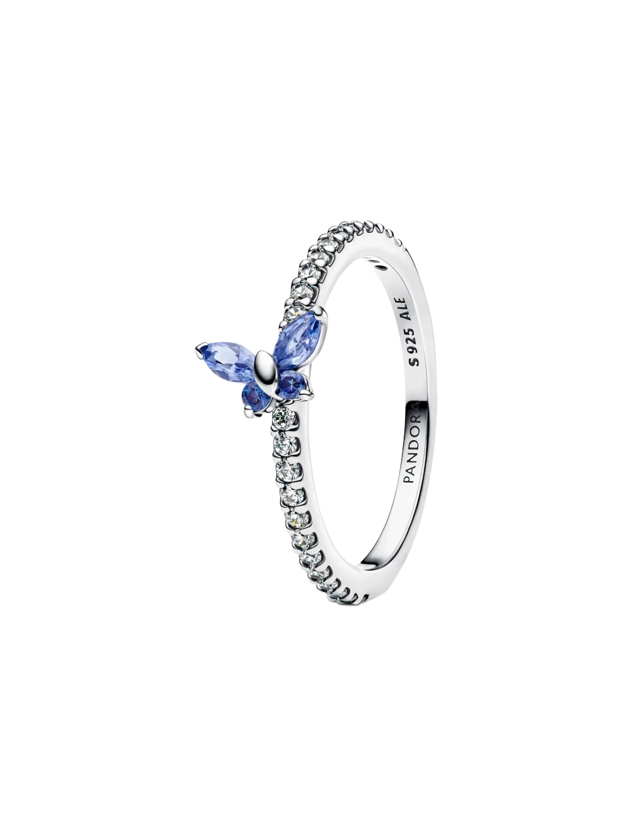 Pandora Butterfly sterling silver ring with cornflower blue crystal and clear cubic zirconia - Festtøj - BLUE / blue